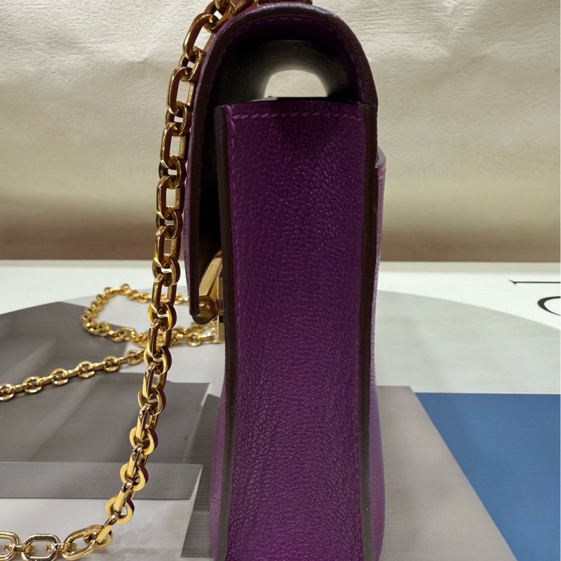 Hermes 爱马仕 mini verrou 海葵紫 手枪包-4