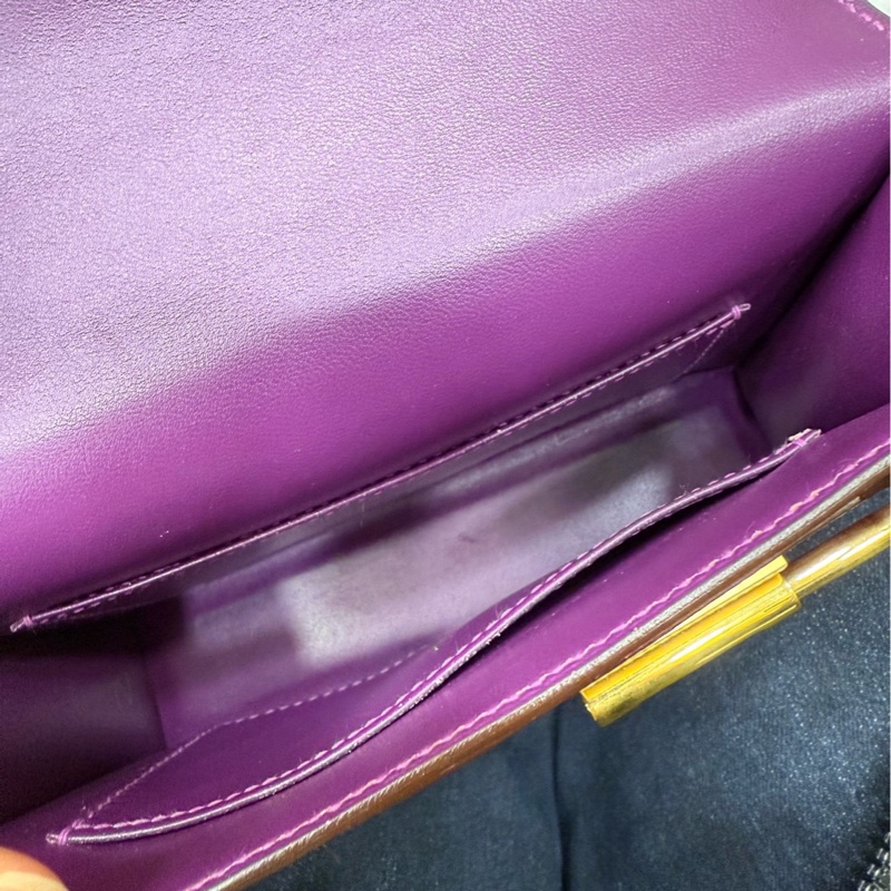 Hermes 爱马仕 mini verrou 海葵紫 手枪包-9