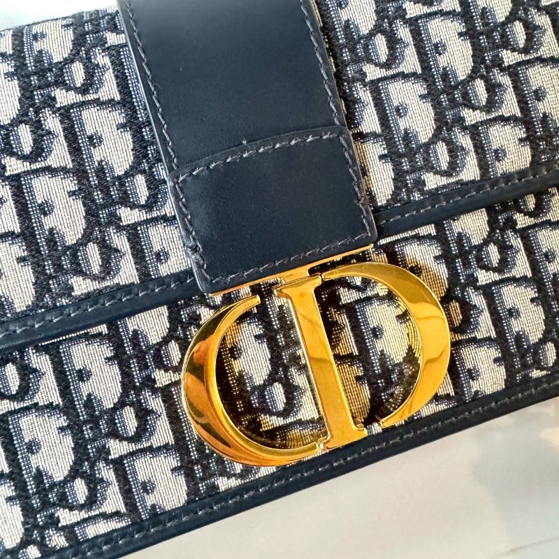 Dior 30 MONTAIGNE 海軍藍 緹花 OBLIQUE 可調 鏈帶 蒙田包-7