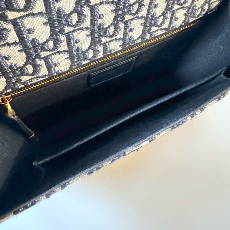 Dior 30 MONTAIGNE 海軍藍 緹花 OBLIQUE 可調 鏈帶 蒙田包-9