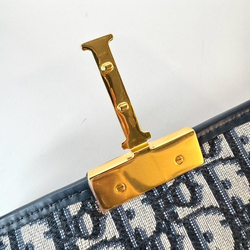 Dior 30 MONTAIGNE 海軍藍 緹花 OBLIQUE 可調 鏈帶 蒙田包-11