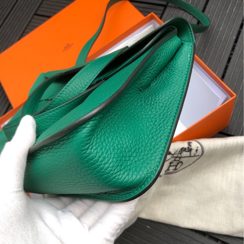 Hermes 爱马仕 绿色halzan 25 手提斜挎包 W刻-2