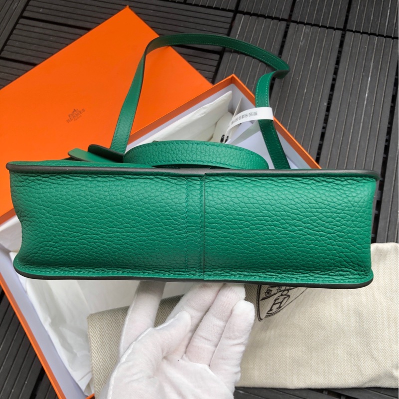 Hermes 爱马仕 绿色halzan 25 手提斜挎包 W刻-3