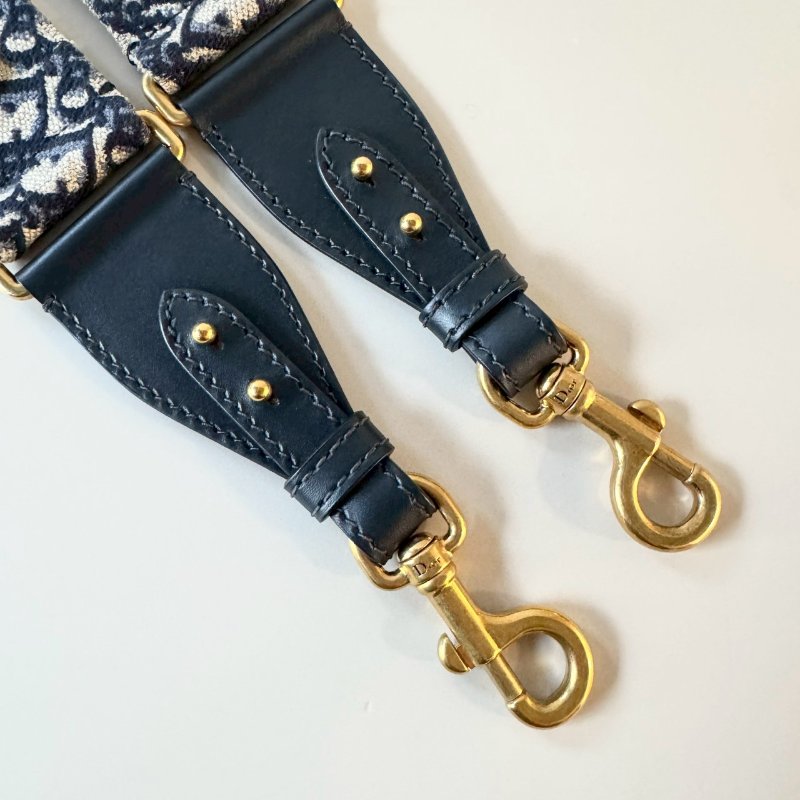 Dior J'adior 深藍 金屬 鉚釘 裝飾 帆布 替換 肩背帶-1