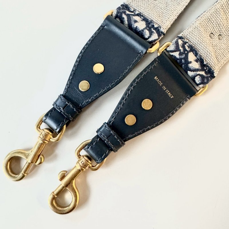 Dior J'adior 深藍 金屬 鉚釘 裝飾 帆布 替換 肩背帶-2