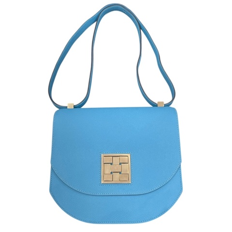 HERMES 愛馬仕 MOSAIQUE 21 肩背包 EPSOM皮 藍色 金釦