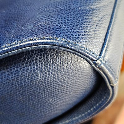 ＊奢華大道國際精品＊【Y095】YSL藍色牛皮唐草花紋貝殼肩背包-7