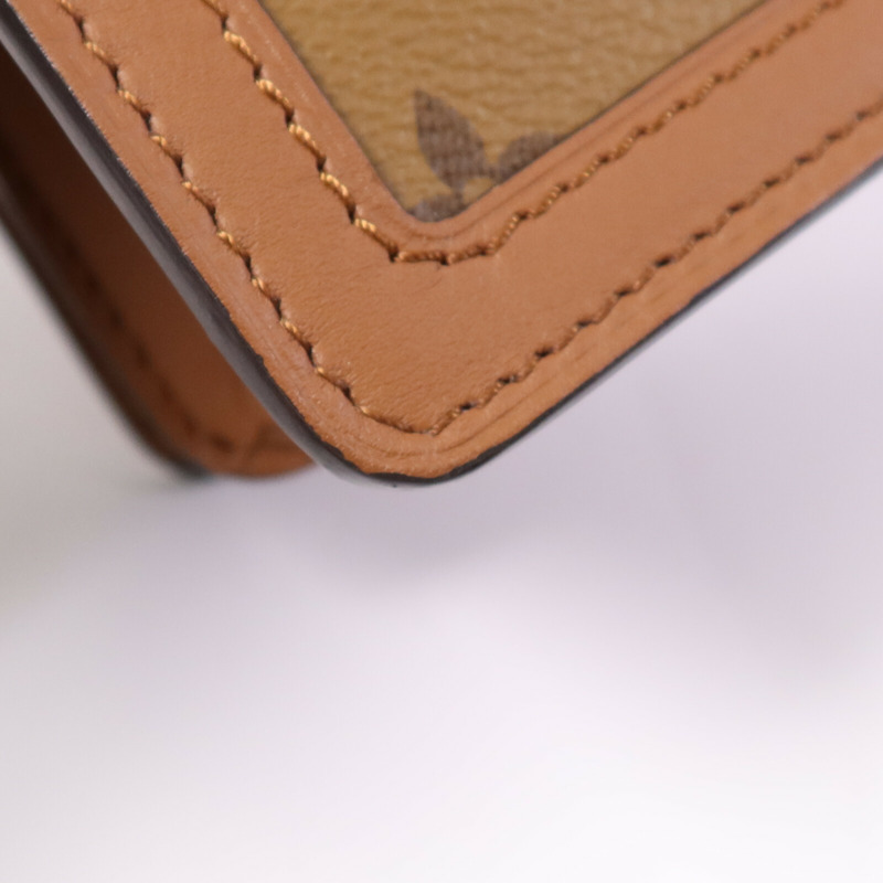 LOUIS VUITTON Monogram Reverse Dauphine MM金扣手挽肩背兩用袋棕色-10