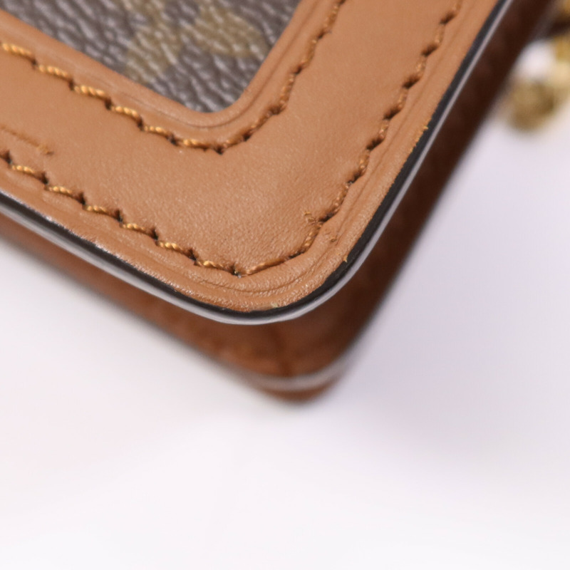 LOUIS VUITTON Monogram Reverse Dauphine MM金扣手挽肩背兩用袋棕色-11