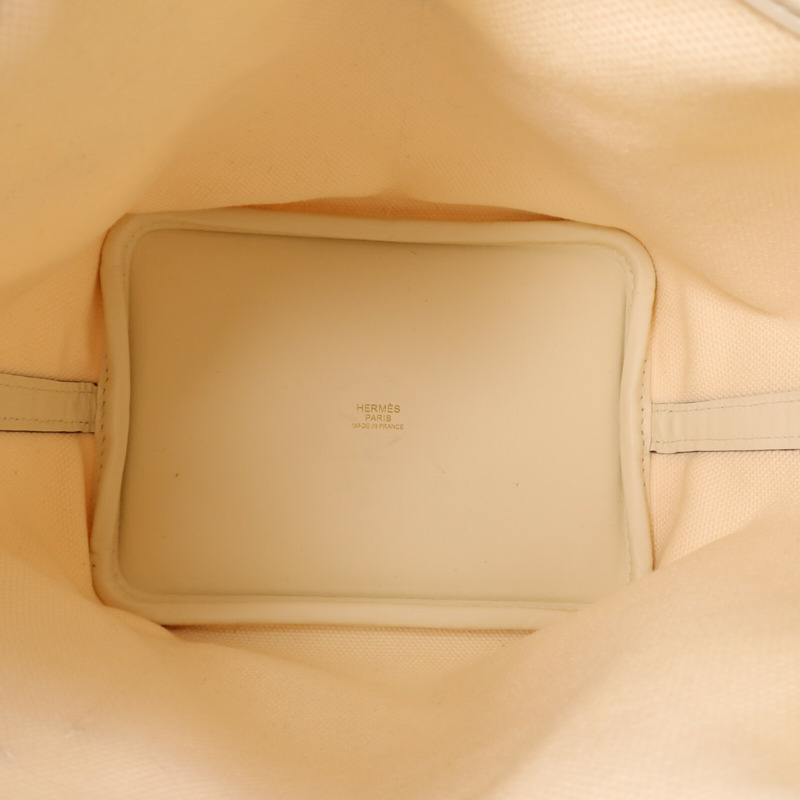 HERMES Swift皮革/帆布Picotin PM金扣手挽袋-4