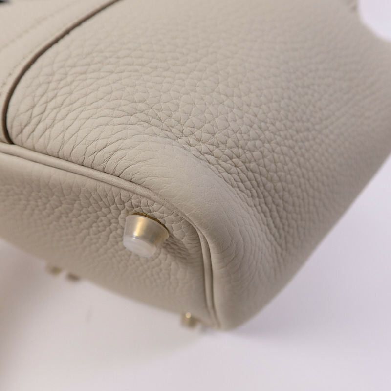 HERMES Clemence皮革Picotin PM金扣手挽袋Nata-9