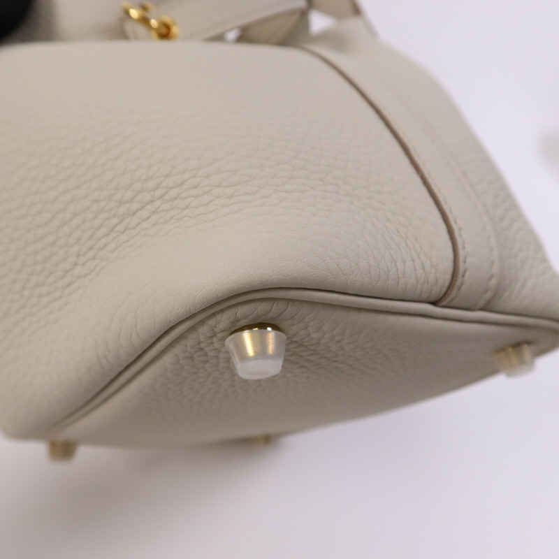 HERMES Clemence皮革Picotin PM金扣手挽袋Nata-10