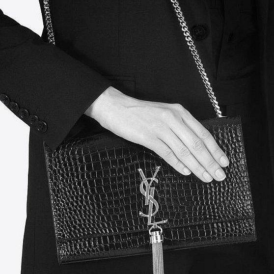 YSL 經典不墜的流蘇Kate包-黑色-12