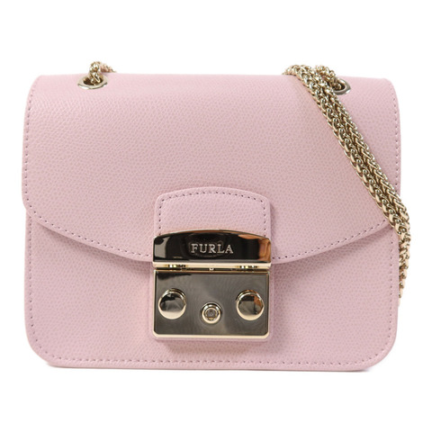 Furla 牛皮皮革Mini Metropolis金扣鏈帶肩背袋