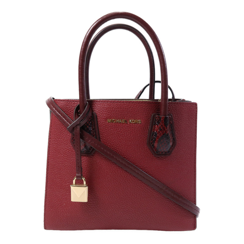 Michael Kors 牛皮皮革Mercer Accordion金扣手挽肩背兩用袋-0