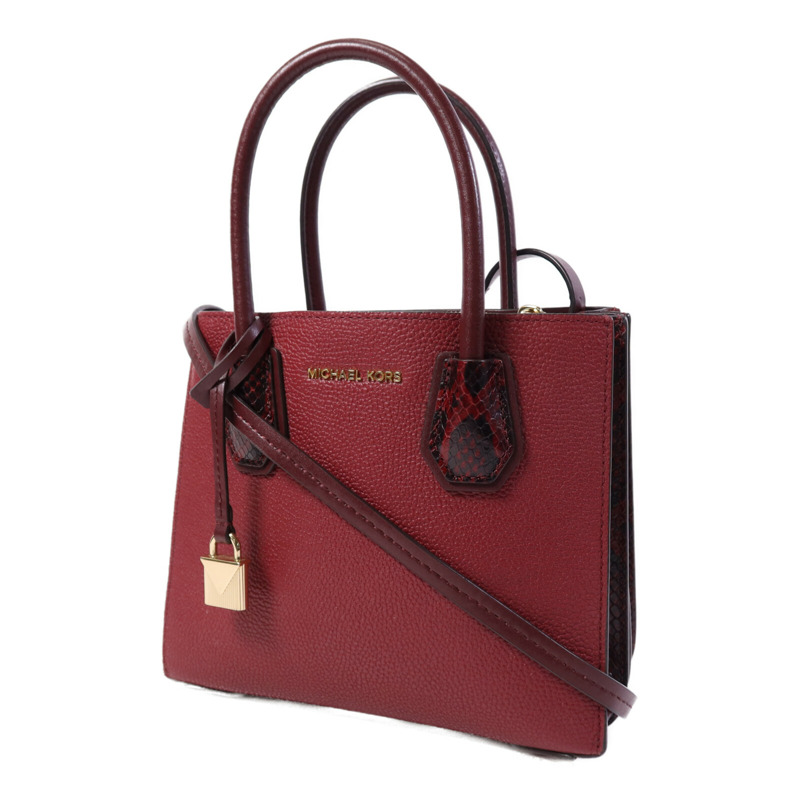 Michael Kors 牛皮皮革Mercer Accordion金扣手挽肩背兩用袋-2