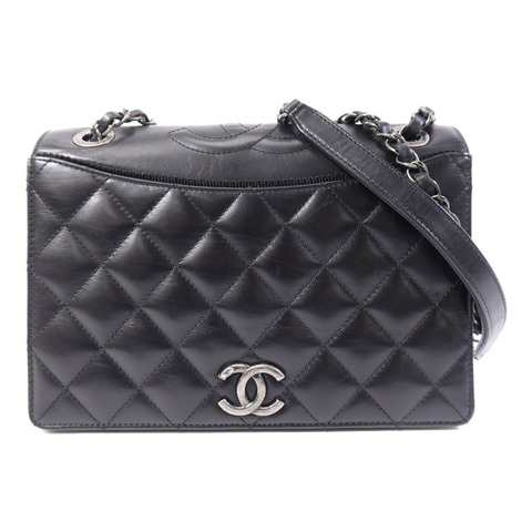 CHANEL 羊皮皮革Ballerine Flap銀扣鏈帶肩背包
