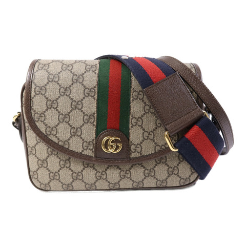 GUCCI 塗層帆布Ophidia GG金扣肩背袋
