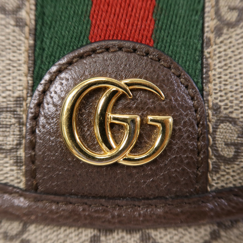 GUCCI 塗層帆布Ophidia GG金扣肩背袋-7