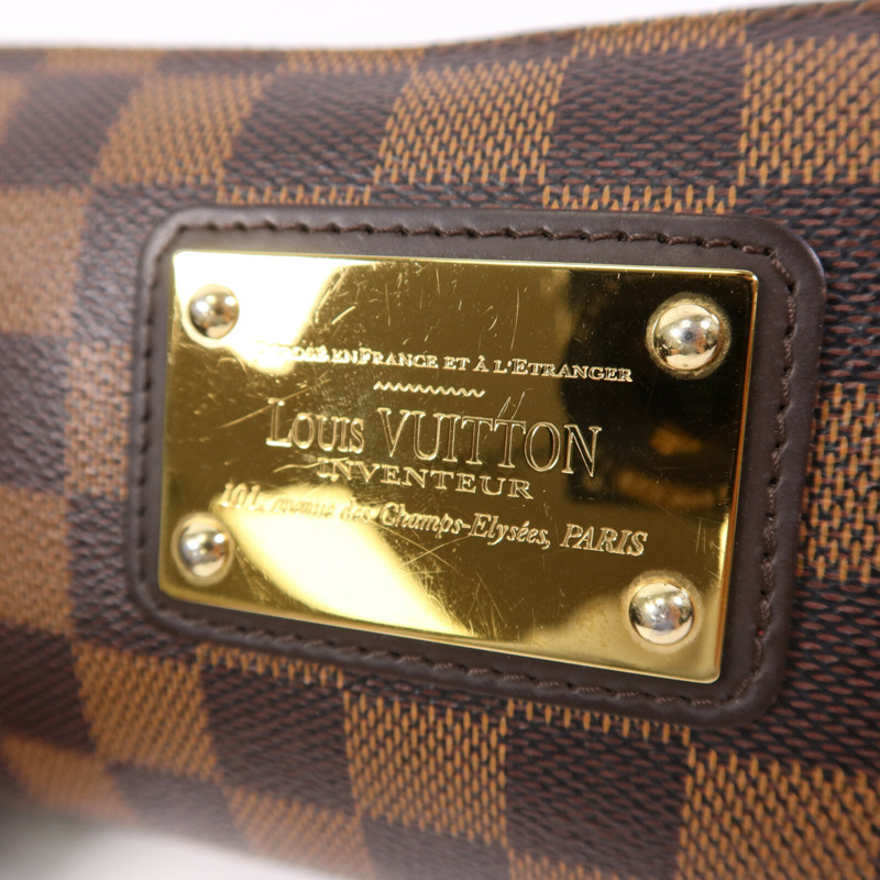LOUIS VUITTON Damier Ebene金扣鏈帶肩背袋-5