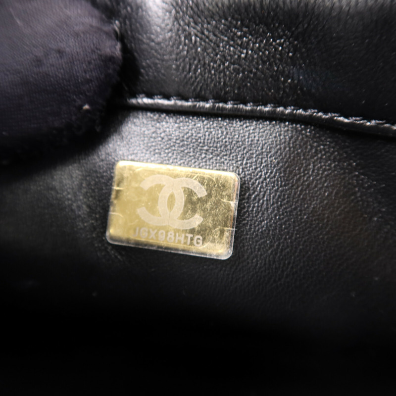 CHANEL 羊皮皮革Chain Shoulder Bag金扣鏈帶手挽肩背兩用袋-6