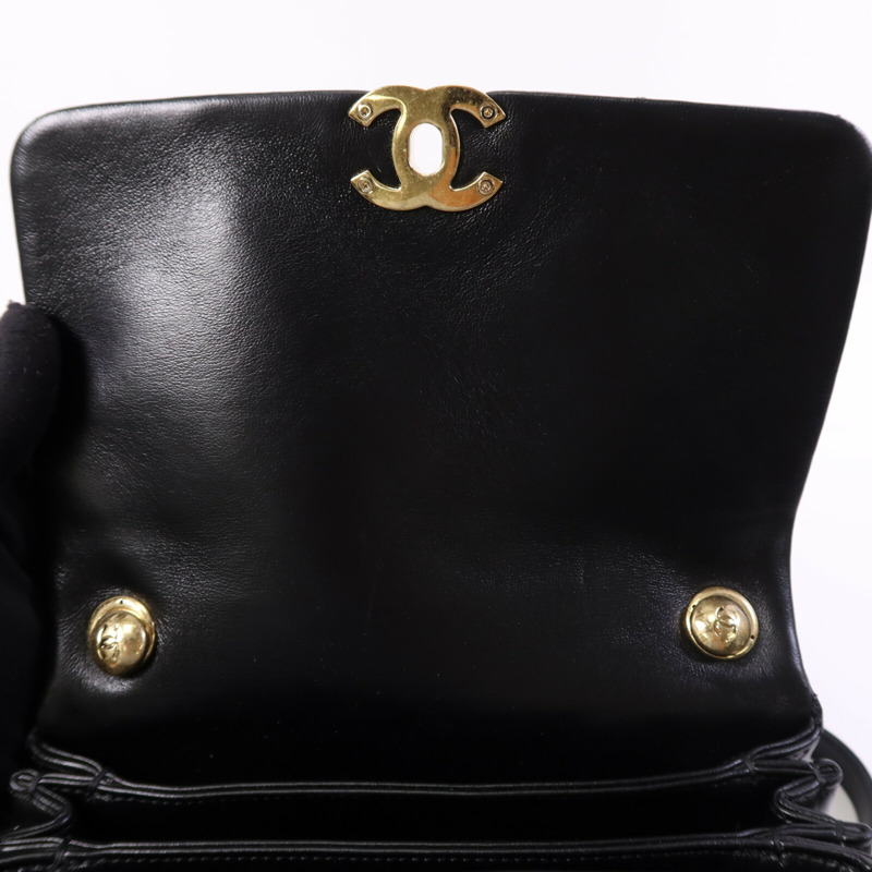 CHANEL 羊皮皮革Chain Shoulder Bag金扣鏈帶手挽肩背兩用袋-14