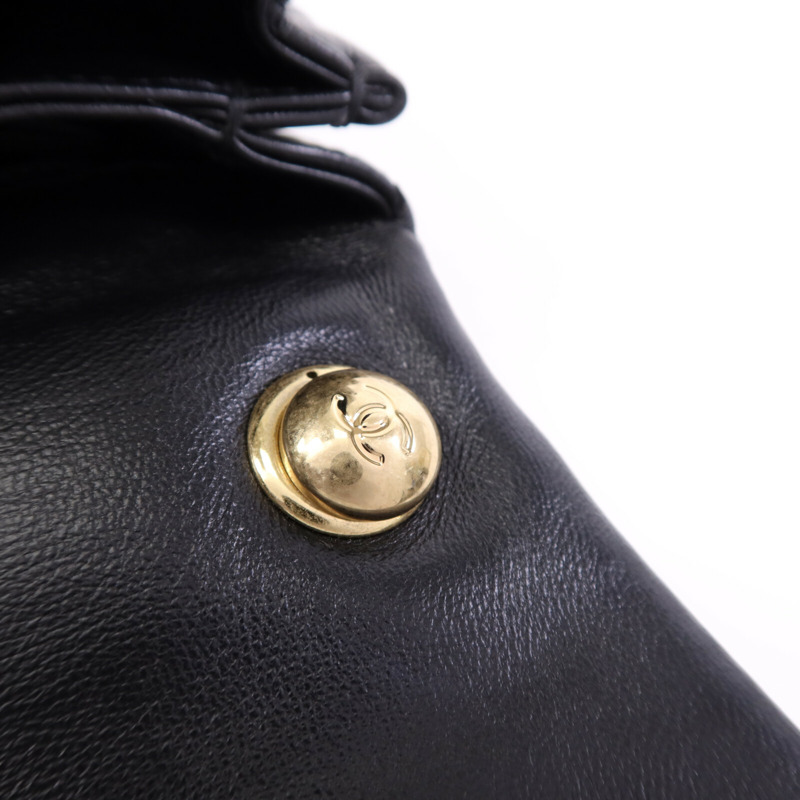 CHANEL 羊皮皮革Chain Shoulder Bag金扣鏈帶手挽肩背兩用袋-15