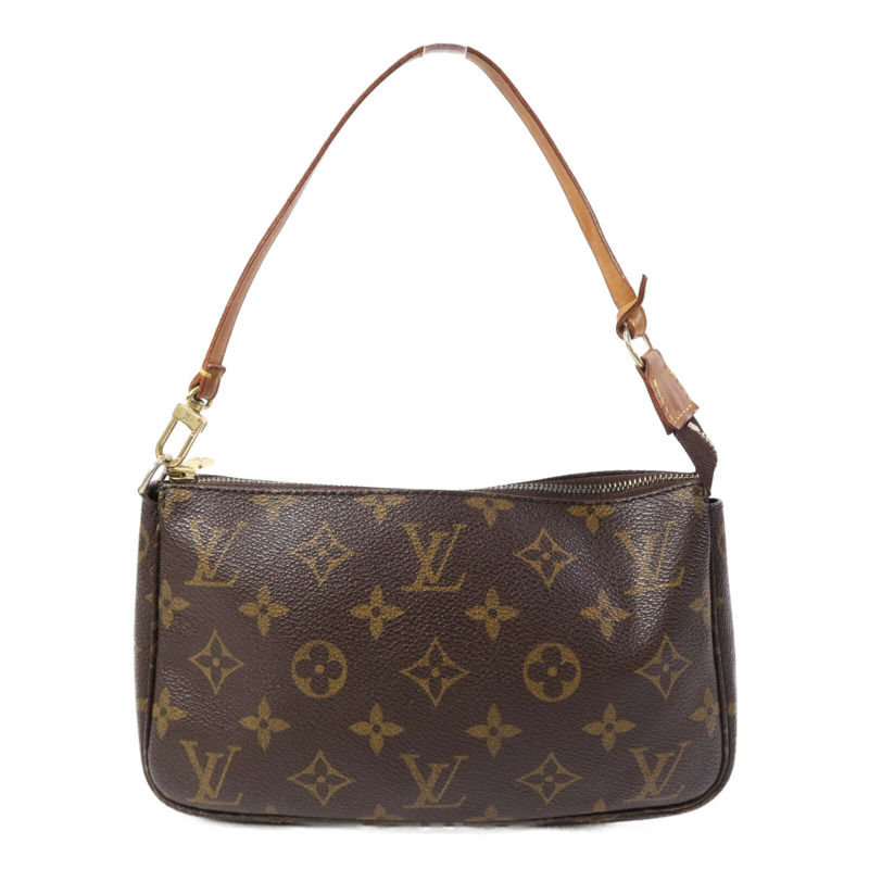 LOUIS VUITTON Monogram Pochette Accessoires金扣手挽袋-0