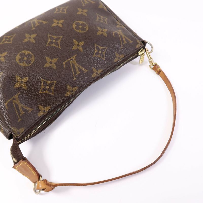 LOUIS VUITTON Monogram Pochette Accessoires金扣手挽袋-8