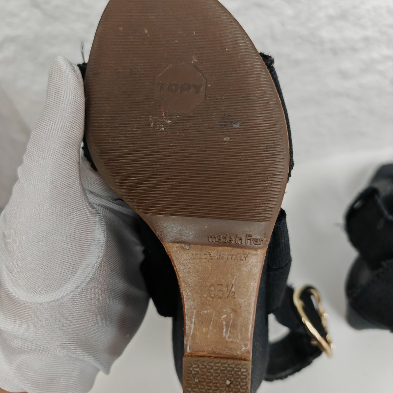 Chanel 香奈兒高跟雙C綁帶涼鞋 35.5碼-6