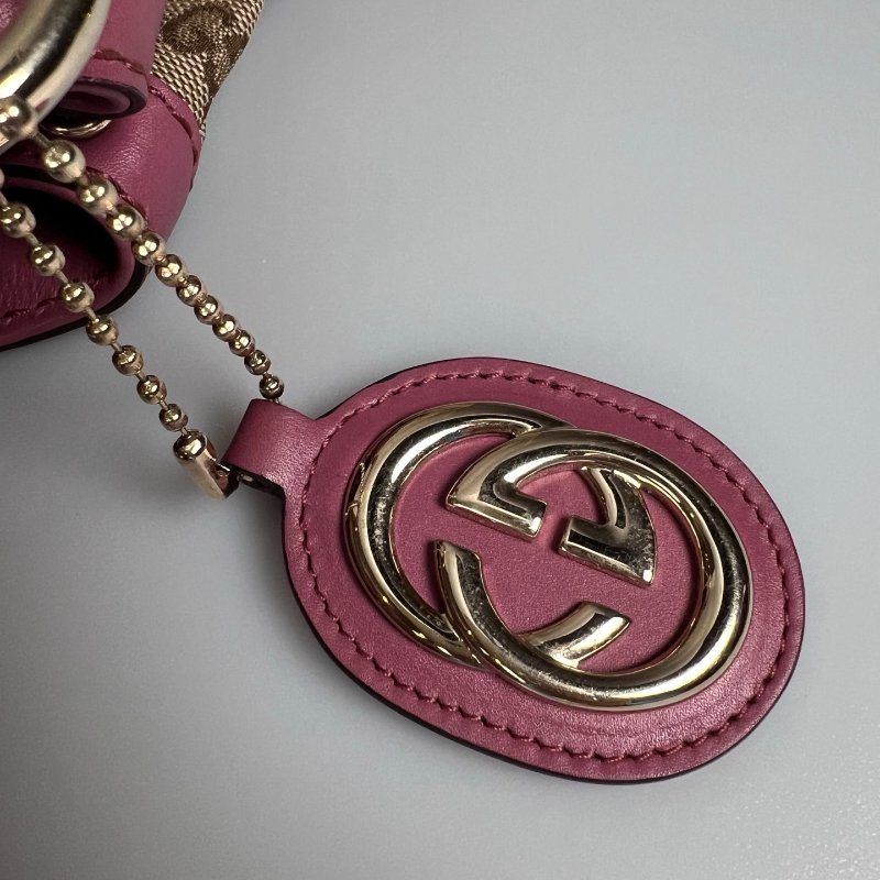 GUCCI 211944  粉邊GG帆布肩背包-8