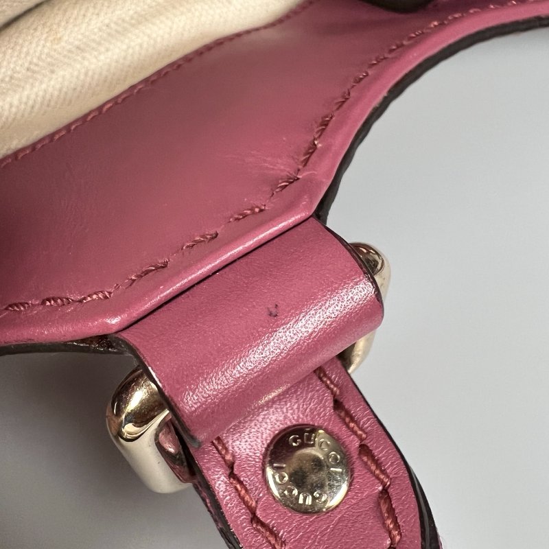 GUCCI 211944  粉邊GG帆布肩背包-10