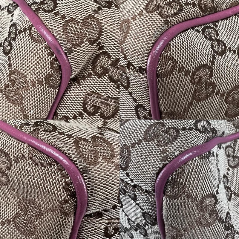 GUCCI 211944  粉邊GG帆布肩背包-12