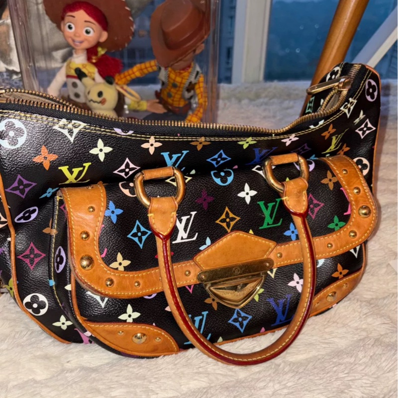 【超高性價比✨】LV vintage 村上隆合作款黑三彩元寶中古包-0