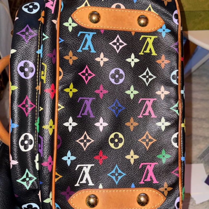 【超高性價比✨】LV vintage 村上隆合作款黑三彩元寶中古包-3