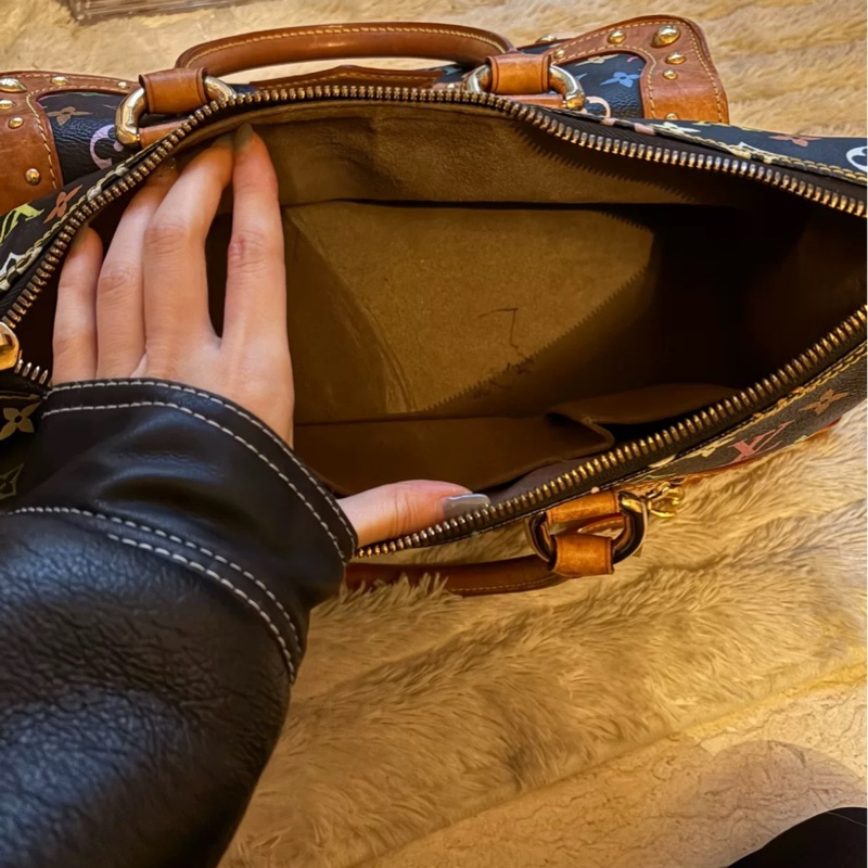 【超高性價比✨】LV vintage 村上隆合作款黑三彩元寶中古包-5