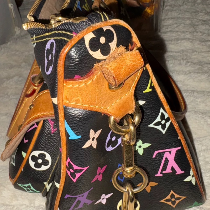 【超高性價比✨】LV vintage 村上隆合作款黑三彩元寶中古包-8
