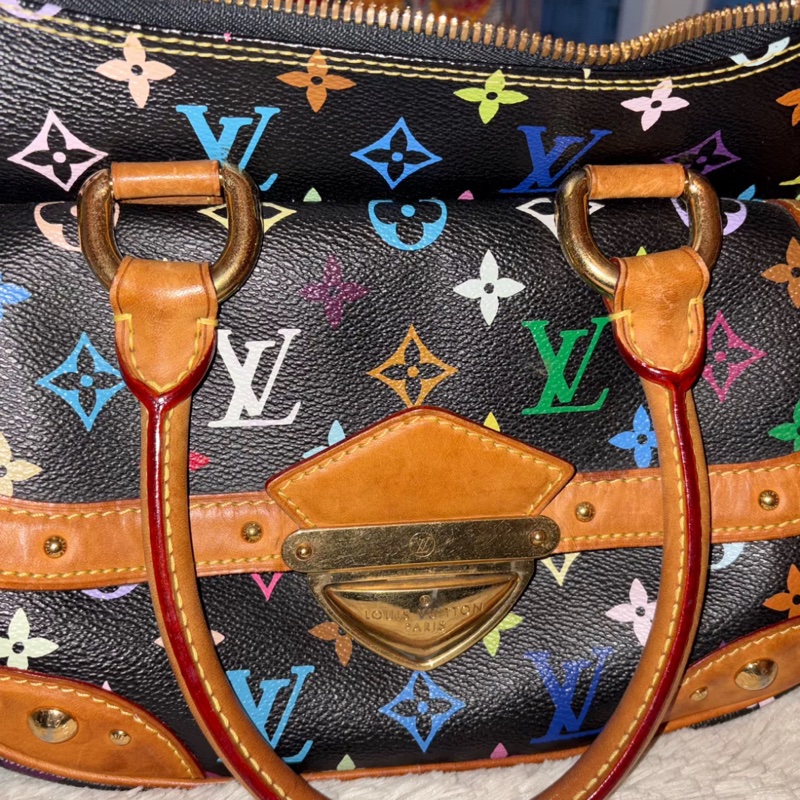 【超高性價比✨】LV vintage 村上隆合作款黑三彩元寶中古包-9