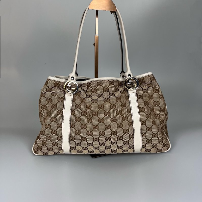 GUCCI 白邊帆布肩背包-1