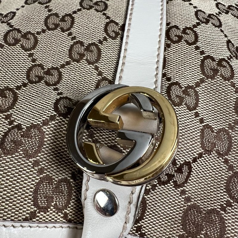 GUCCI 白邊帆布肩背包-8