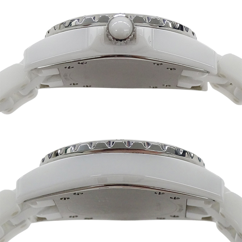 香奈兒女士腕錶 J12 日期石英 QZ 不鏽鋼錶殼搭配白色陶瓷機芯 (H0968) 拋光-2