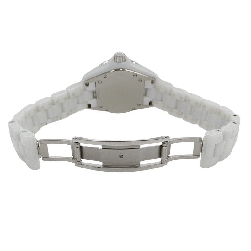 香奈兒女士腕錶 J12 日期石英 QZ 不鏽鋼錶殼搭配白色陶瓷機芯 (H0968) 拋光-3