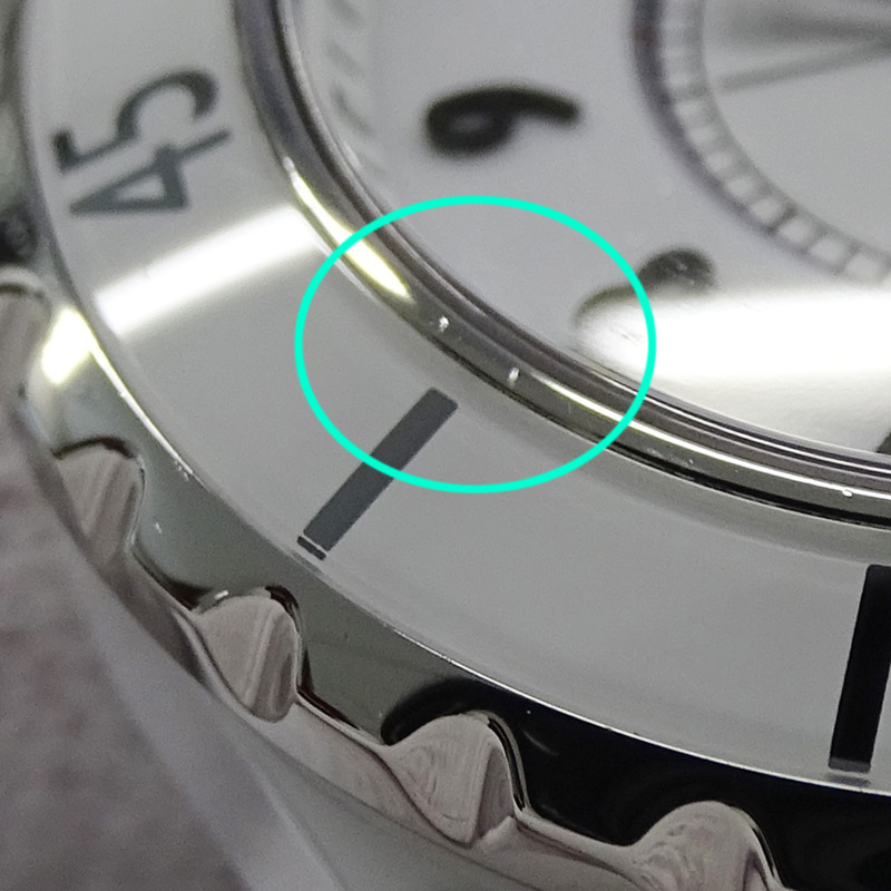 香奈兒女士腕錶 J12 日期石英 QZ 不鏽鋼錶殼搭配白色陶瓷機芯 (H0968) 拋光-11