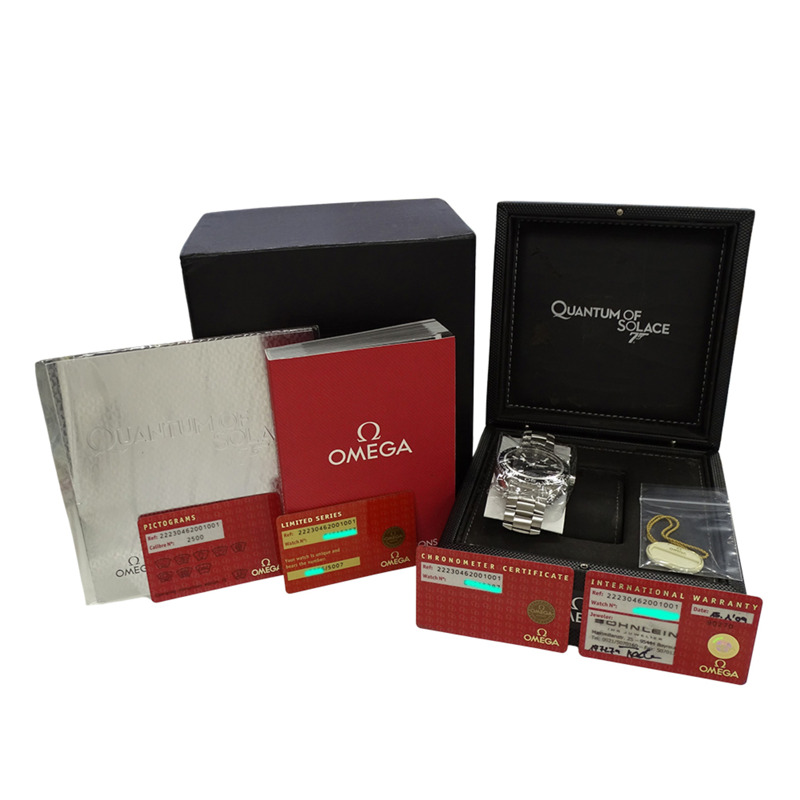 歐米茄海馬系列海洋宇宙007 222.30.46.20.01.001 男士腕錶，600公尺防水，限量發行5007枚，同軸自動上鍊，精鋼錶殼，銀/黑色，拋光處理-6