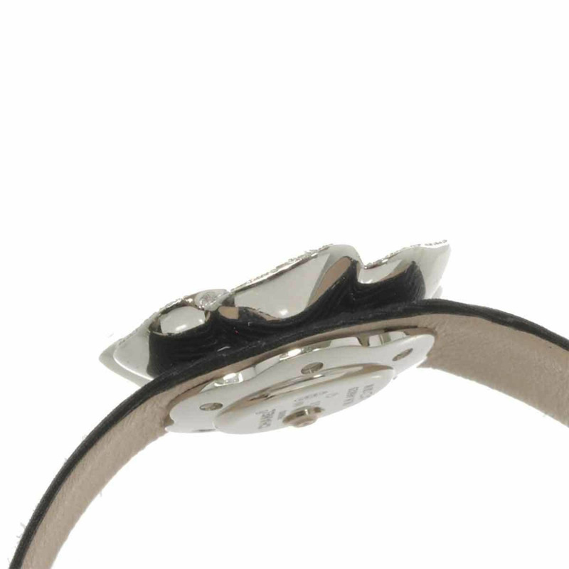 香奈兒山茶花H1187女士鑽石錶圈腕錶，鑲嵌4顆鑽石，白色錶殼，18K金石英機芯-6