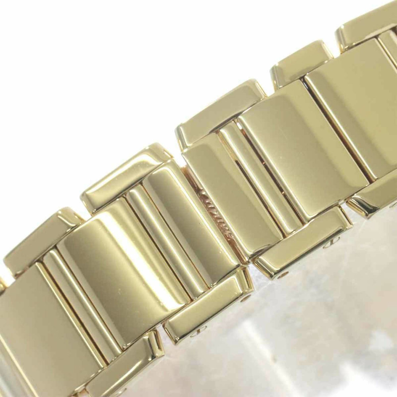 卡地亞 Tank Française SM W50002N2 女士象牙色 18K 黃金石英腕錶-6