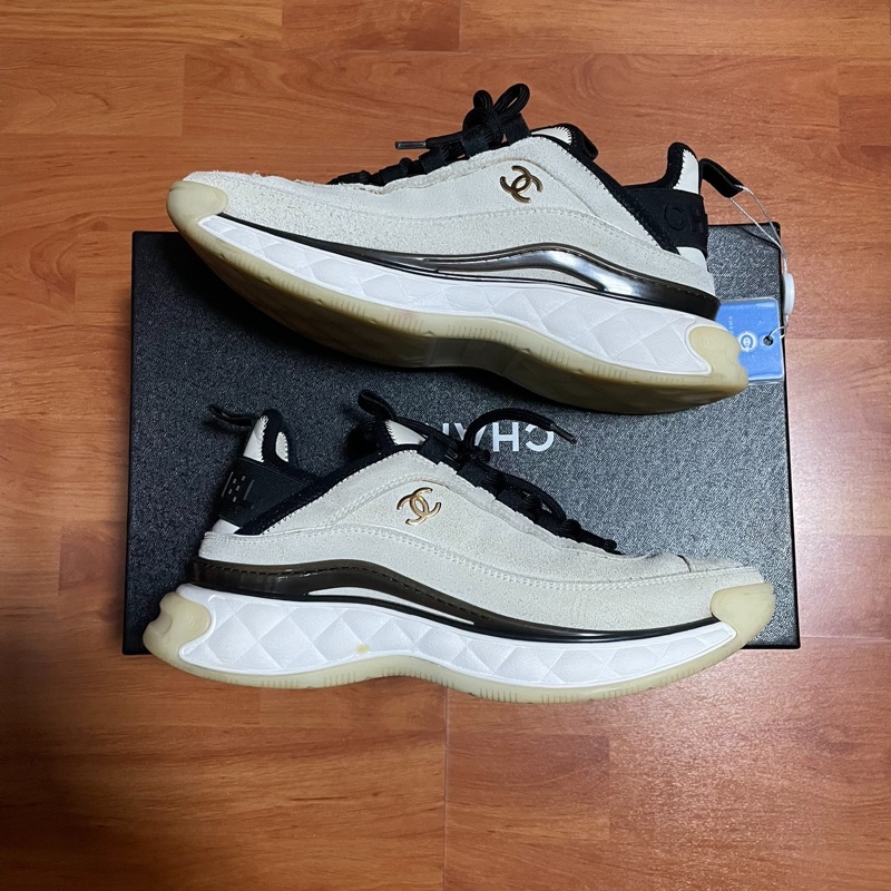 Chanel香奈兒雙C金標 低幫運動休閑鞋女款白色 尺碼:37.5碼-0