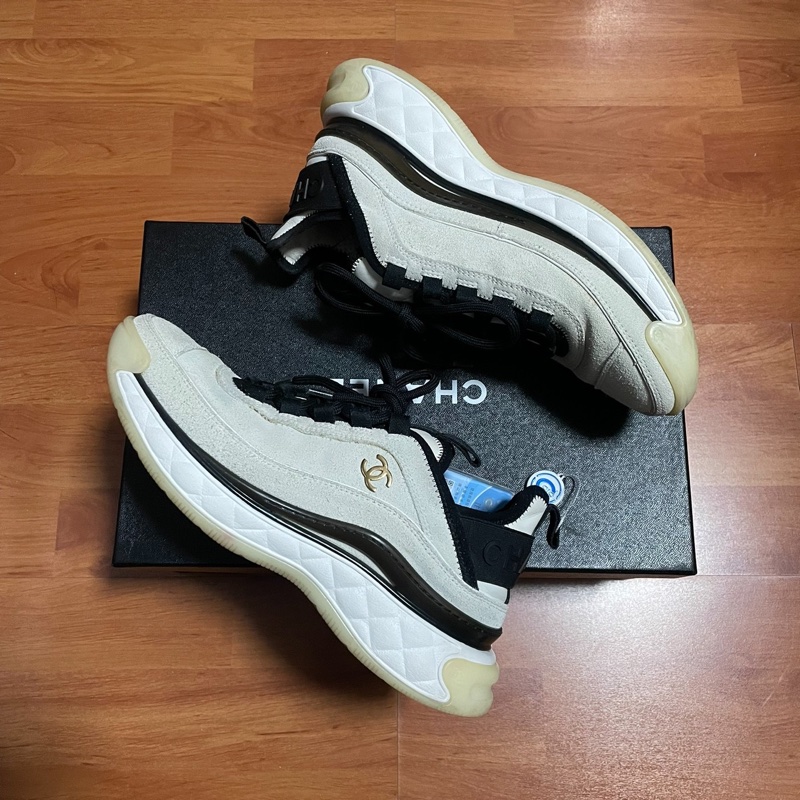 Chanel香奈兒雙C金標 低幫運動休閑鞋女款白色 尺碼:37.5碼-7