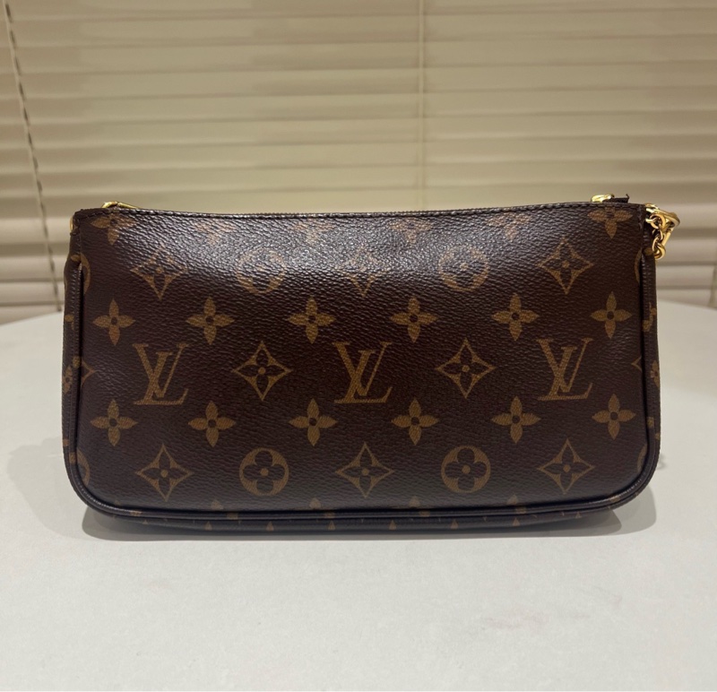 【95%新✨有塵袋】LV Multi Pochette Accessories五合一小號棕色老花墨綠色肩帶腋下包-2