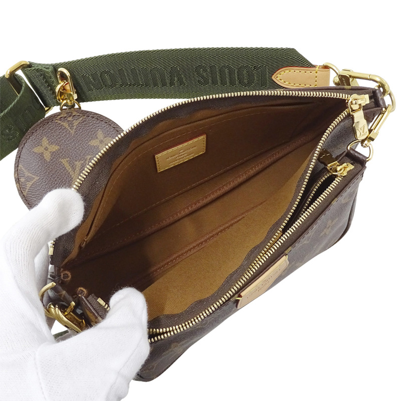 路易威登 Monogram Multi Pochette Accessoires 單肩包，卡其色，M44813，棕色，迷你手拿包，女士-4